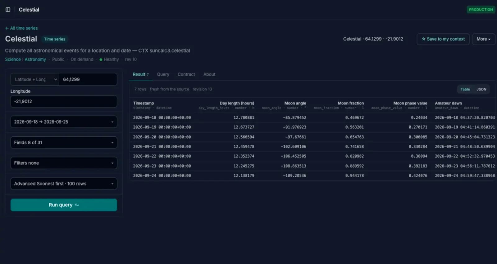 The query builder: results at once, with the REST and SQL to get them